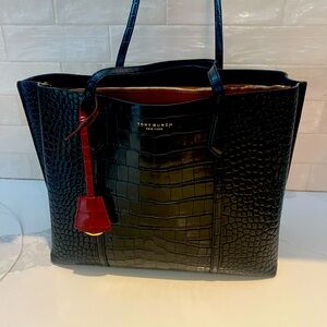 Tory Burch Perry Embossed Leather Tote